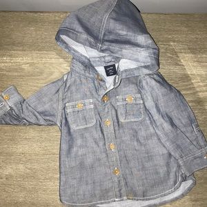 Baby Gap chambray button up with hood